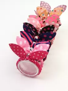 20pcs Teen Girls Random Bow Decor Scrunchie - Multicolor - View 3