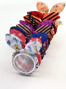 20pcs Teen Girls Random Bow Decor Scrunchie - Multicolor - View 4