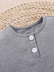 嬰兒3入組四分之一按鈕T恤 - 彩色 - 查看 3