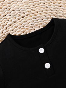 嬰兒3入組四分之一按鈕T恤 - 彩色 - 查看 4