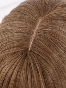 Long Curly Synthetic Wig With Bangs - Brown - View 5