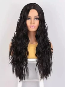释放你内心的女神气质：奢华耐热波浪假发——浓密丰盈，日夜皆宜的迷人造型 - 黑色 - 查看 1