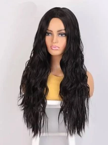 释放你内心的女神气质：奢华耐热波浪假发——浓密丰盈，日夜皆宜的迷人造型 - 黑色 - 查看 4