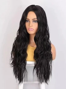 释放你内心的女神气质：奢华耐热波浪假发——浓密丰盈，日夜皆宜的迷人造型 - 黑色 - 查看 5