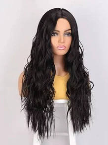 释放你内心的女神气质：奢华耐热波浪假发——浓密丰盈，日夜皆宜的迷人造型 - 黑色 - 查看 6