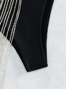 2 piezas Bottom de bikini ribete con fleco - Negro - Ver 5