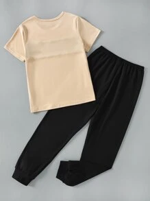 Boys Letter Graphic Colourblock PJ Set - Multicolor - View 2