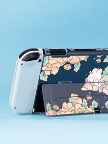 1pc Rabbit & Floral Pattern Case Compatible With Oled - Multicolor - View 5