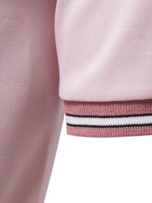 Manfinity Men Striped Trim Polo Shirt - Pink - View 5