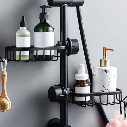 1pc Stainless Steel Bathroom Storage Rack