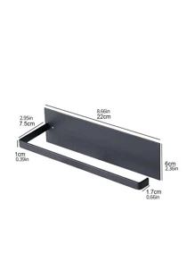 1pc Random Color Kitchen Carbon Steel Paper Towel Holder, No Punch Paper Towel Holder, Household Paper Hanger, Storage Rack - Multicolor - View 3