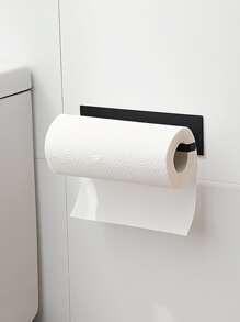 1pc Random Color Kitchen Carbon Steel Paper Towel Holder, No Punch Paper Towel Holder, Household Paper Hanger, Storage Rack - Multicolor - View 5