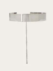 4cm Elegant Minimalist Silver Color Waist Chain Dress Accessory, Suitable For Daily Wear, Parties, Vacations, Gifting, Work, Weddings, And Bridal Attire - Silver - View 3