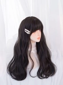 1 Piece Synthetic Heat-Resistant Hairpiece In Black Brown Long Curly Wig, 26 Inches Long, Made From Fiber, Suitable For Daily Use, Natural And Realistic False Hairpiece.