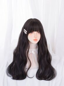 1 Piece Synthetic Heat-Resistant Hairpiece In Black Brown Long Curly Wig, 26 Inches Long, Made From Fiber, Suitable For Daily Use, Natural And Realistic False Hairpiece.