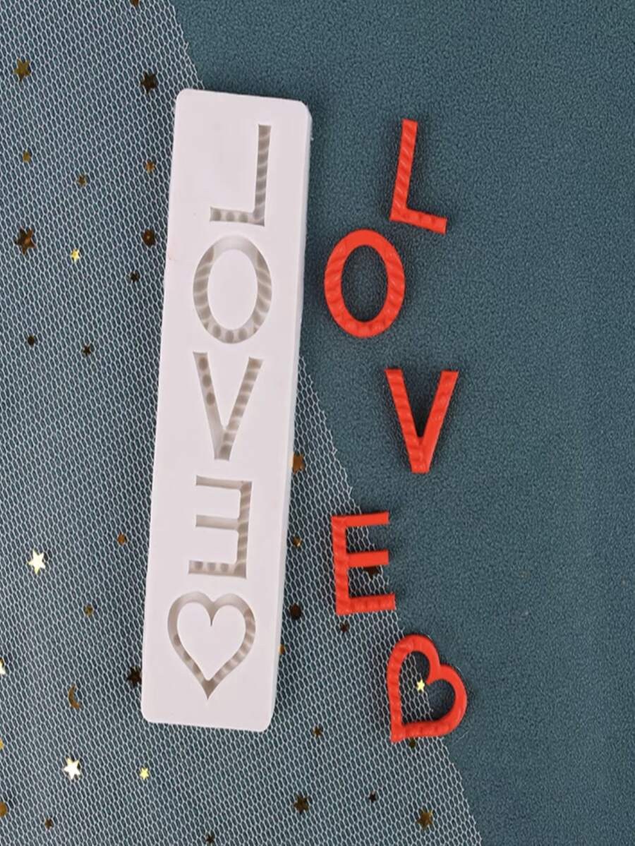 1pc Letter Shaped DIY Silicone Mold - Grey - View 1