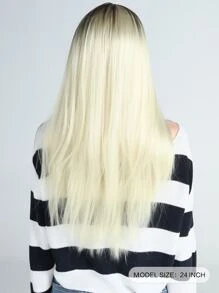 長款直筒人造假髮帶劉海 - 漸層 - 查看 2