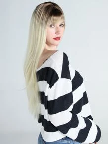 長款直筒人造假髮帶劉海 - 漸層 - 查看 5