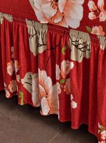 1入組花卉圖案荷葉邊有彈性沙發套 - 彩色 - 查看 5