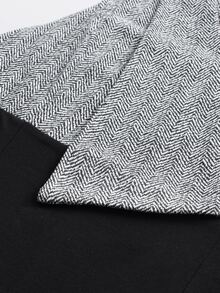 Colourblock Surplice Neck Bodycon Dress - Multicolor - View 6