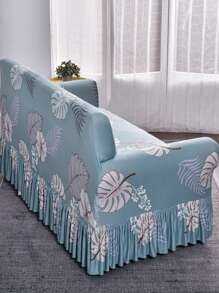 1入組熱帶圖案荷葉邊有彈性沙發套 - 彩色 - 查看 8