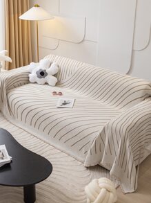 1 chiếc khăn trang trí sofa họa tiết sọc tua rua - Nhiều màu - Xem 3