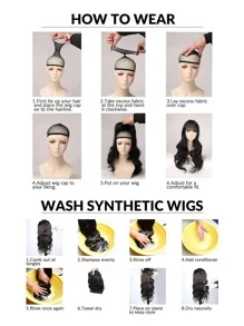 32英寸手工編織13X6蕾絲前額假髮帶嬰兒發女式，黑色合成輕質手扎蕾絲前框編織假髮