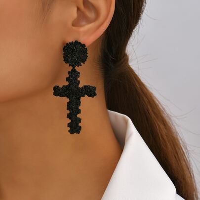 Cross Drop Earrings