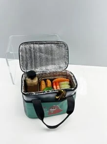 1pc Cartoon Dinosaur & Letter Graphic Waterproof Lunch Bag - Multicolor - View 2