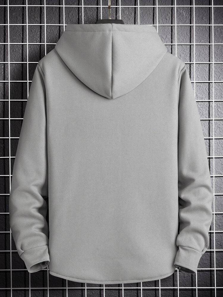 Men 1pc Thermal Lined Hooded Coat