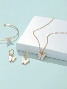 Chicas 4 piezas Set joya con diseño de mariposa - Multicolor - Ver 2