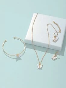 Chicas 4 piezas Set joya con diseño de mariposa - Multicolor - Ver 5