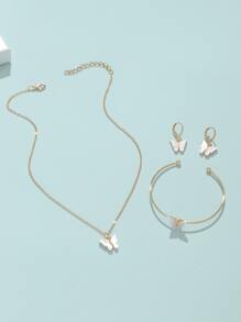 Chicas 4 piezas Set joya con diseño de mariposa - Multicolor - Ver 6