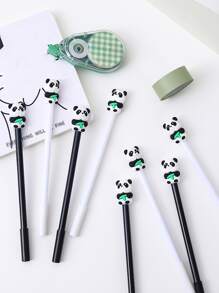 4 chiếc bút gel trang trí hình gấu trúc - màu đen - Xem 4