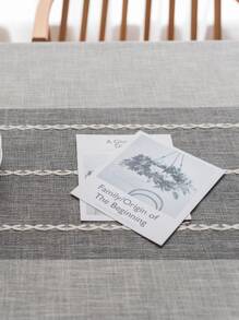 Bubaba 1 chiếc khăn trải bàn hình chữ nhật dệt kim Jacquard màu khối, tấm lót bàn trang trí tua rua theo phong cách trang trại Boho, thích hợp cho nhà bếp, phòng ăn, tiệc tùng, ngày lễ, bàn cà phê, bàn tròn, mọi mùa - Xám - Xem 6