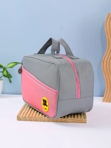 1pc Patch Decor Lunch Bag - Hot Pink - View 4