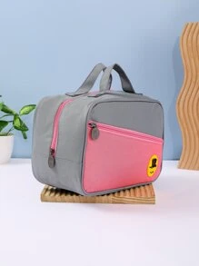 1pc Patch Decor Lunch Bag - Hot Pink - View 5