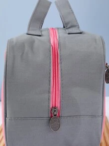 1pc Patch Decor Lunch Bag - Hot Pink - View 6