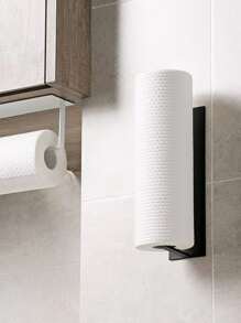 1個廚房卷紙架食品包裝儲物架無痕掛墻架廚房收納組織器紙巾分配器