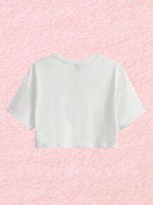 23Yueliang Kawaii Áo thun nữ Hoạt hình Giải trí - trắng - Xem 2