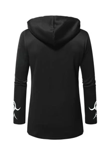 Manfinity LEGND Men Graphic Print Hooded Coat - Black - View 2