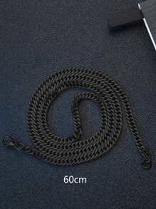 1入組男士極簡鏈條樣式項鍊,不銹鋼首飾類哥特龐克首飾類 - 黑色 - 查看 4