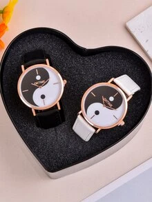 1入組水鑽蝴蝶錶盤石英表和1入組手環 - 白色 - 查看 6