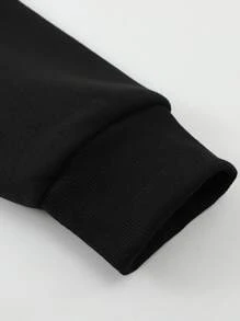 Manfinity Homme Nam Đồ họa Chữ cái Dây rút Lỏng lẻo phù hợp Hoodie - màu đen - Xem 4