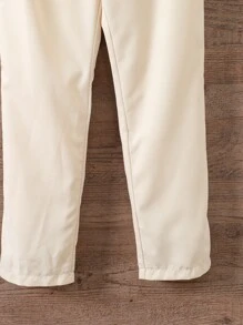 Girls Plicated Detail Carrot Trousers - Apricot - View 4