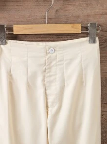 Girls Plicated Detail Carrot Trousers - Apricot - View 5