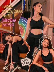 GLOWMODE Velvet Crush Light Support Sports Bra - Black - View 5