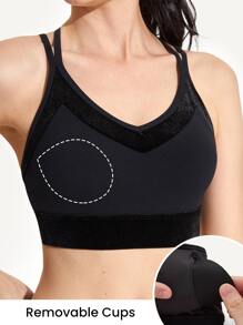 GLOWMODE Velvet Crush Light Support Sports Bra - Black - View 6