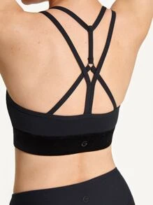 GLOWMODE Velvet Crush Light Support Sports Bra - Black - View 10