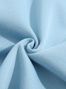 SHEIN EZwear Quần áo thể thao nữ Dây kéo Túi Hoa Lá thư Giải trí - Màu xanh nhạt - Xem 7